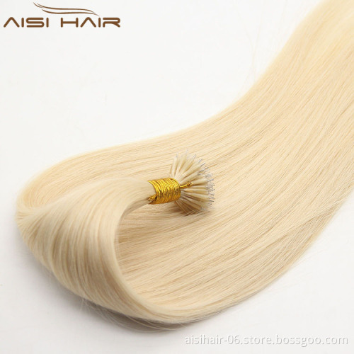 Aisi Hair No Shedding No Tangle Grade 9A Wholesale Price Russian Nano Ring Hair Extension